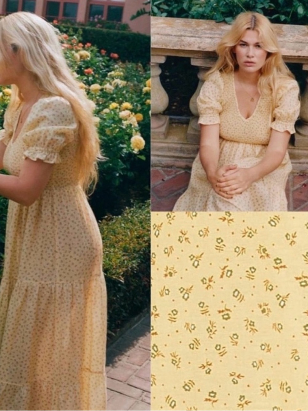 Christy Dawn Brooklyn Dress Yellow Pollinator RARE 1x like new! Festival vibes
